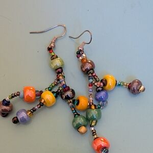 Colorful Beaded Dangle Earrings
